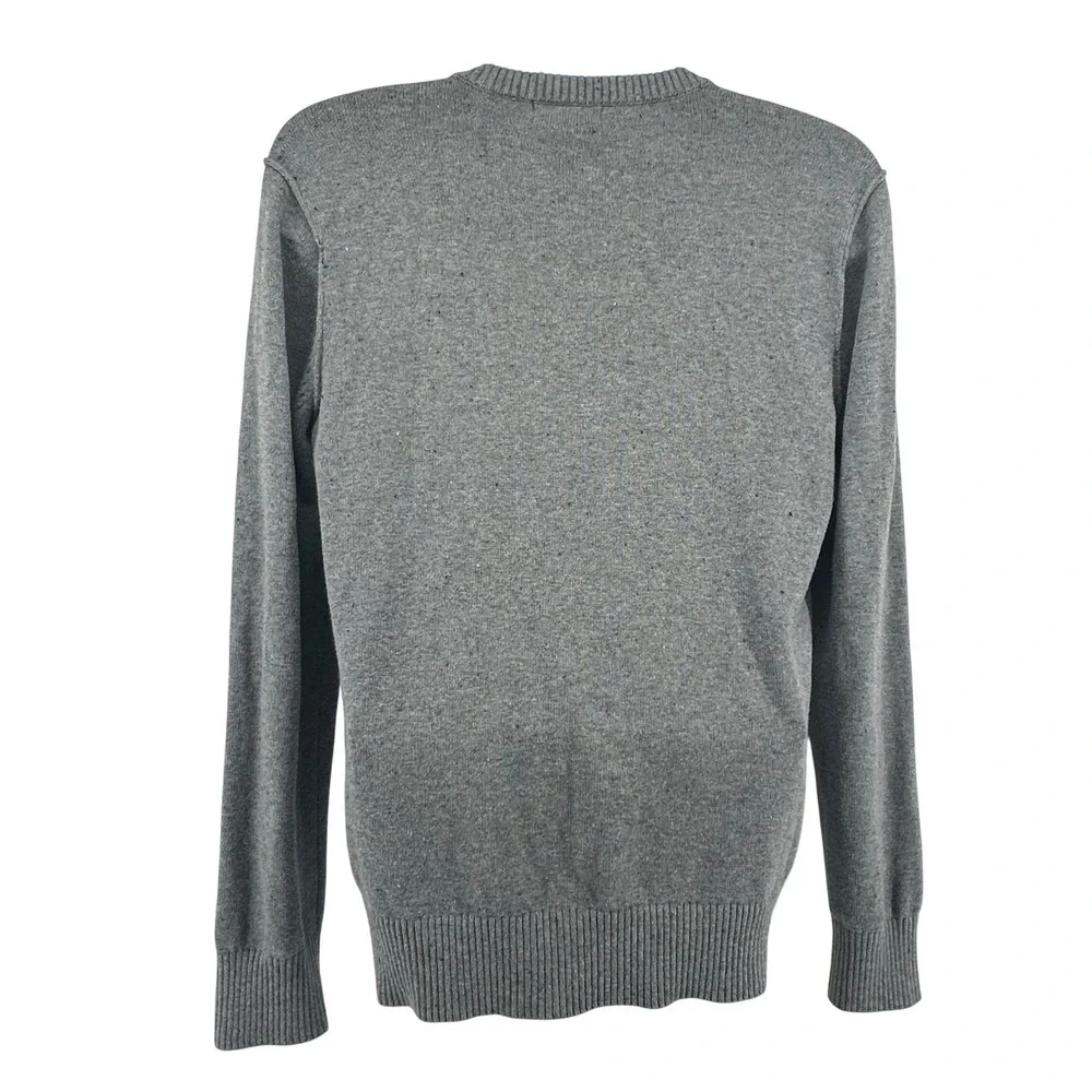 Banana Republic Henley Sweater Mens Size M Gray Cotton Blend Preppy Layering